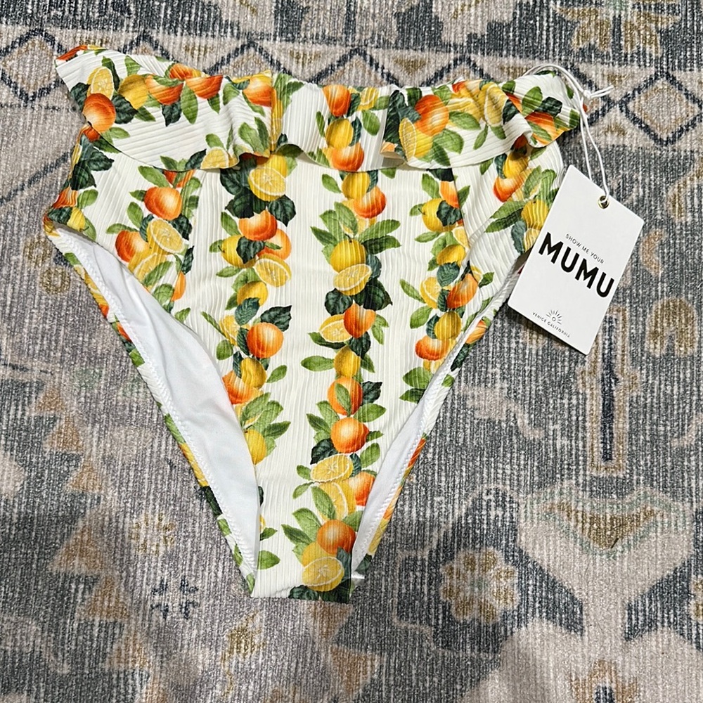 Show Me Your MuMu Orange and Green Bikini Bottom